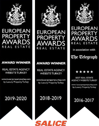 European Property Awards — Best Real Estate Agency Website Turkey 2016-2017, 2018-2019, 2019-2020 · Salice